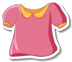 een stickersjabloon met een roze shirt voor vrouwen geïsoleerd vector