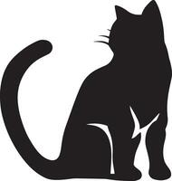 kat vector silhouet illustratie zwart kleur