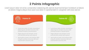 versus of vergelijken en vergelijking concept voor infographic sjabloon banier met Golf kolken tafel doos met twee punt lijst informatie vector