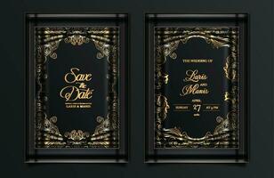 luxe elegant bruiloft uitnodiging kaart reeks vector