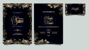 luxe elegant bruiloft uitnodiging reeks vector