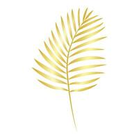 gouden palm Afdeling. palm blad geïsoleerd met gouden verloop. vector illustratie.