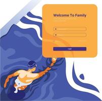 zwemclub login concept illustratie vector