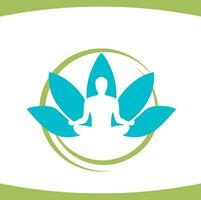 yoga houding lotus welzijn logo vector
