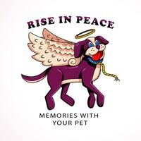 hond vliegend naar hemel met Vleugels, perfect voor logo's, t-shirts, stickers en posters vector