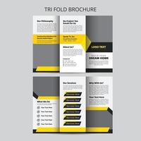 bouw driebladige brochure afdruksjablonen vector