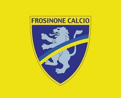 frosinone club logo symbool serie een Amerikaans voetbal calcio Italië abstract ontwerp vector illustratie met geel achtergrond