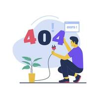 fout 404 illustratie concept vector