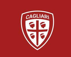 cagliari club logo symbool wit serie een Amerikaans voetbal calcio Italië abstract ontwerp vector illustratie met rood achtergrond