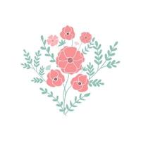 boeket bloemen platte vectorillustratie vector