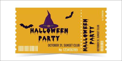 lay-out van de halloween partij ticket sjabloon. vector