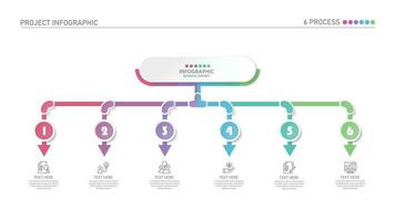 infographic werkwijze ontwerp met pictogrammen en 6 opties of stappen. vector