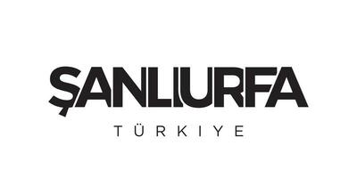 sanliurfa in de kalkoen embleem. de ontwerp Kenmerken een meetkundig stijl, vector illustratie met stoutmoedig typografie in een modern lettertype. de grafisch leuze belettering.