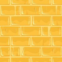 gebarsten gouden steen muur textuur, oud oud kasteel achtergrond, plein naadloos patroon vector