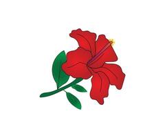 rood hibiscus bloem tekening lijn kunst icoon grafiek kleur Pagina's voor kinderen vrij downloaden vector