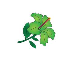 groen hibiscus bloem tekening lijn kunst icoon grafiek kleur Pagina's voor kinderen vrij downloaden vector