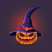 halloween pompen met halloween hoed vector illustratie