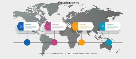 zakelijke infographic met notitie papier ontwerp vector. vector