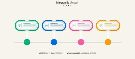 creatief concept voor infographic met 4 stappen, opties, onderdelen of processen. visualisatie van zakelijke gegevens vector