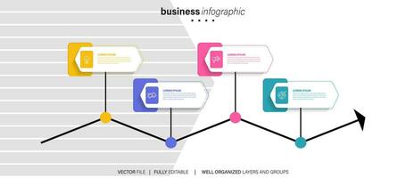 verzameling van kleurrijk infographic kan worden gebruikt voor workflow lay-out, diagram, aantal opties, web ontwerp. infographic bedrijf concept met opties, onderdelen, stappen of processen. vector eps 10