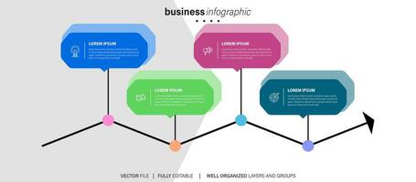 reeks van infographic elementen gegevens visualisatie vector ontwerp sjabloon. kan worden gebruikt voor stappen, opties, bedrijf werkwijze, werkstroom, diagram, flowchart concept, tijdlijn, afzet pictogrammen, info grafiek.