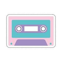 80s patch van een cassette vector