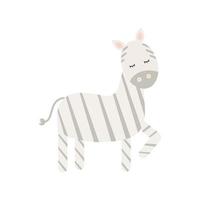 schattige zebra op een witte achtergrond vector