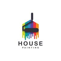 verf huis logo ontwerp icoon element vector met modern stijl