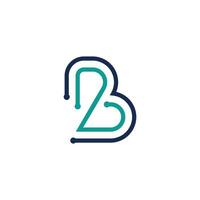 brief b logo ontwerp icoon vector met modern stijl