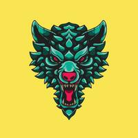 wolf hoofd artwork illustratie vector