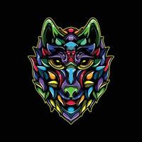 vol kleur wolf artwork illustratie vector