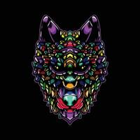 vol kleur wolf artwork illustratie vector