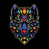 vol kleur wolf artwork illustratie vector