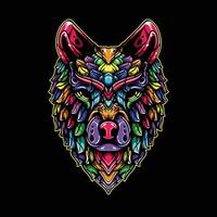 vol kleur wolf artwork illustratie vector