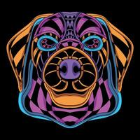 hond gezicht patroon artwork illustratie vector