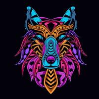 wolf gezicht patroon artwork illustratie vector