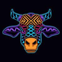 vol kleur patroon stier artwork illustratie vector