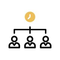 tijd beheer tijd produktiviteit pictogram, werk team.geïsoleerd Aan tijd achtergrond. vector