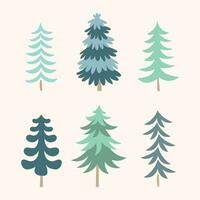 hand- getrokken reeks van Kerstmis bomen. vakantie achtergrond. vector illustratie. ontwerp element.