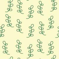 bloemen naadloos patroon met hand- getrokken bladeren schattig abstract Aan romig achtergrond. vector