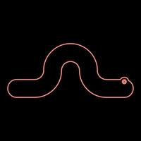 neon sluipen worm regenworm kruipen ongewervelden kruipen schepsel helminth parasiet plaag kruipen hoekworm rood kleur vector illustratie beeld vlak stijl