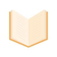 open boek met oranje omslag vector