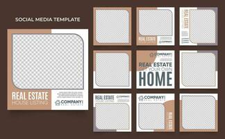 sociale media sjabloon banner huis architectuur service promotie vector