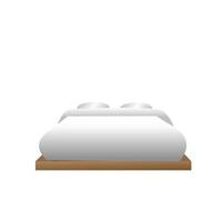 3d houten bed muji stijl voor interieur ontwerp concept Aan wit achtergrond vector