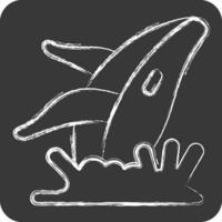 icoon walvis. verwant naar Alaska symbool. krijt stijl. gemakkelijk ontwerp bewerkbaar. gemakkelijk illustratie vector