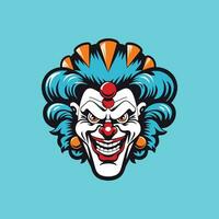 eigenzinnig clown hoofd kunst weergegeven in vector