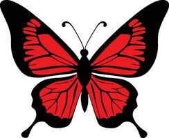 monarch vlinder Aan wit achtergrond. reeks van kleur, zwart en wit illustratie en vlinder silhouet. vector illustratie pro vector