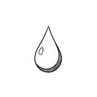 water laten vallen hand- getrokken schets tekening icoon vector