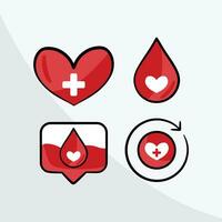 een reeks van bloed en hart pictogrammen - bloed bijdrage campagne - doacao de Sangue vector