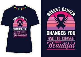 borst kanker bewustzijn t-shirt ontwerp vector